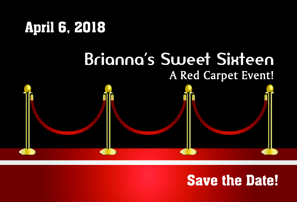 Red Carpet Party Invitations and Red Carpet Save the Dates