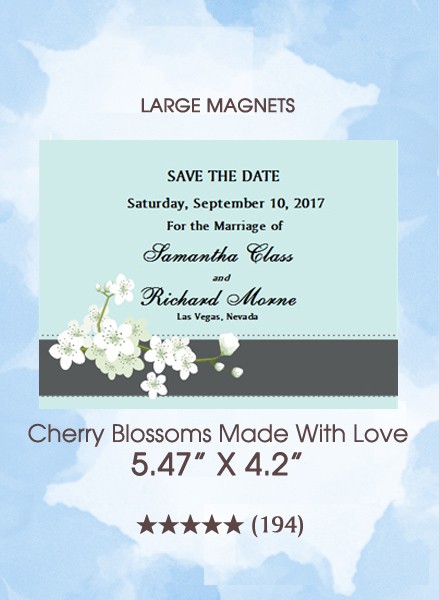 Cherry Blossoms Made With Love Save the Date Magnets