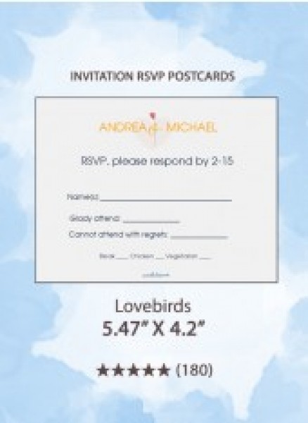 Lovebirds - RSVP Postcards