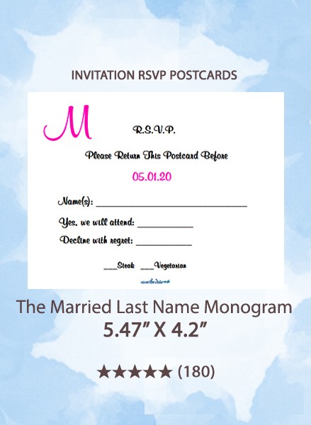 The Married Last Name Monogram - RSVP Postcards