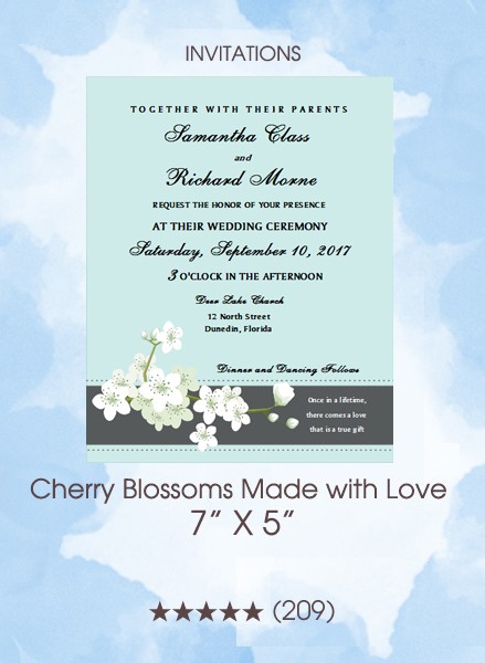 Invitations - Cherry Blossoms Made With Love