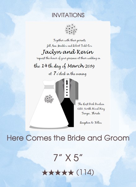 Here Comes the Bride and Groom Invitations