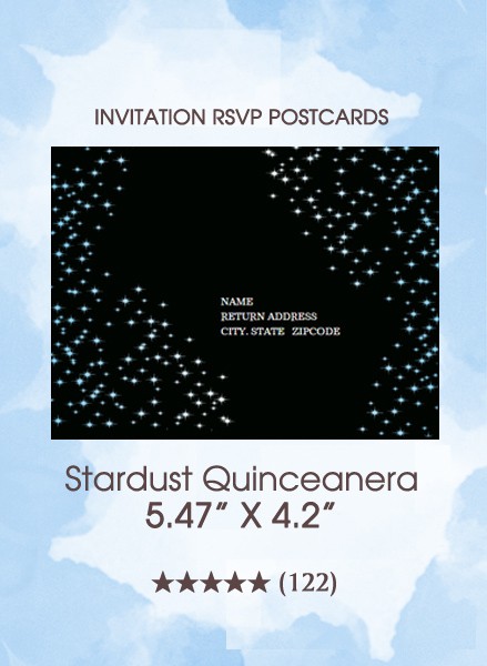 Stardust Quinceanera - RSVP Postcards