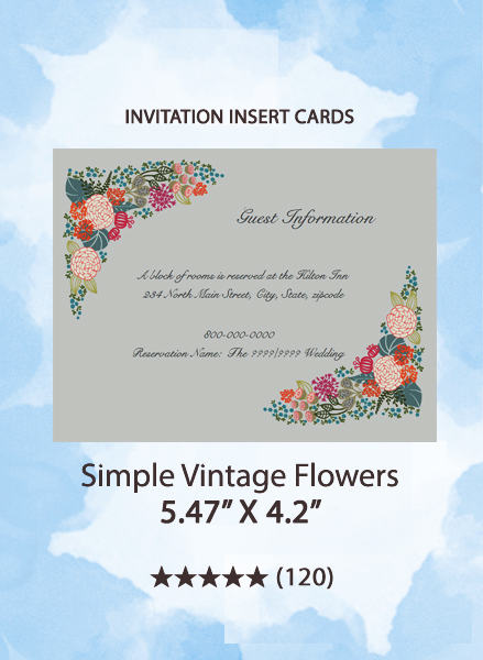 Simple Vintage Flowers - Insert Cards