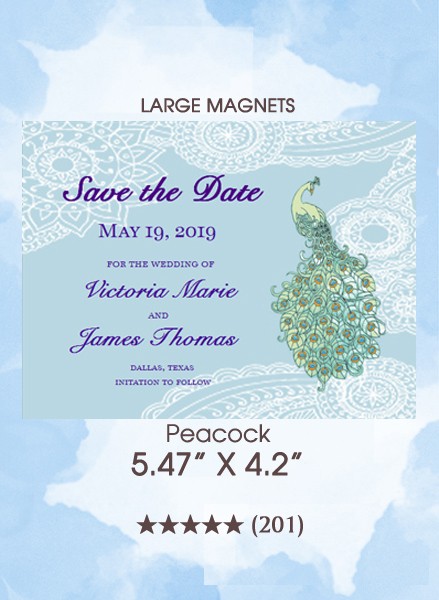 Peacock Save the Date Magnets