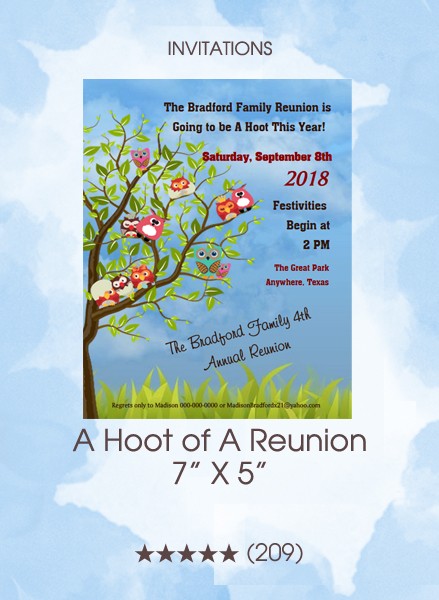 Invitations - A Hoot of A Reunion