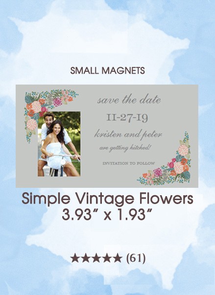 Simple Vintage Flowers, Too Save the Date Small Magnets