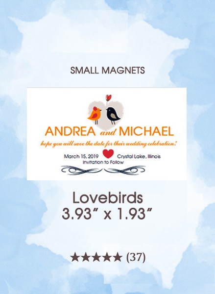 Lovebirds, Too Small Save the Date Magnets