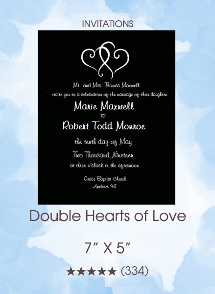 Double Hearts of Love Invitation