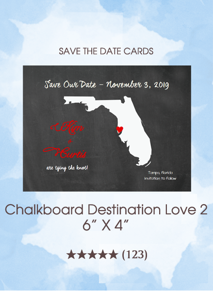 Save the Dates - Chalkboard Destination Love 2