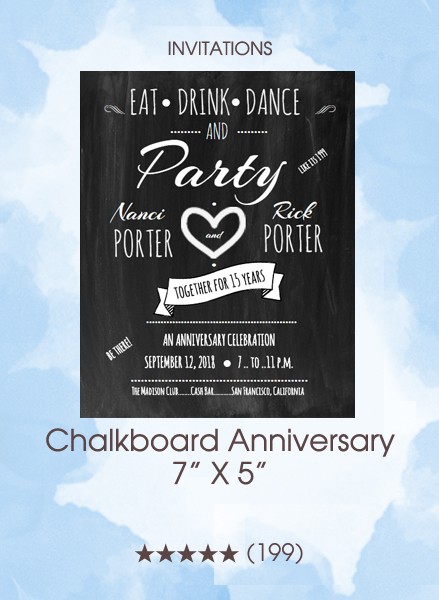 Invitations - Chalkboard Anniversary