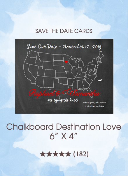 Save the Dates - Chalkboard Destination Love