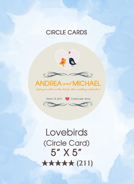 Save the Dates - Lovebirds (Circle Card)