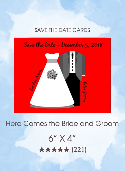 Here Comes the Bride and Groom Cards