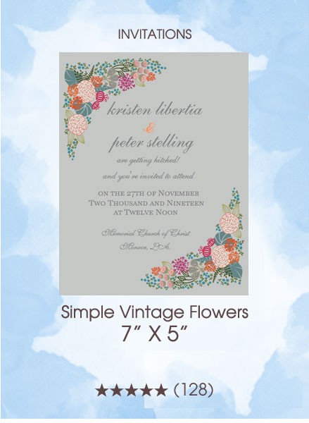 Invitations - Simple Vintage Flowers