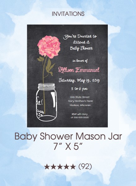 Invitations - Baby Shower Mason Jar