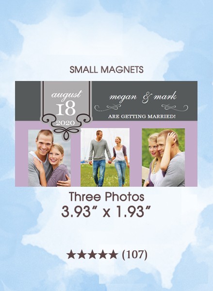 Three Photos, Too Save the Date Small Magnets