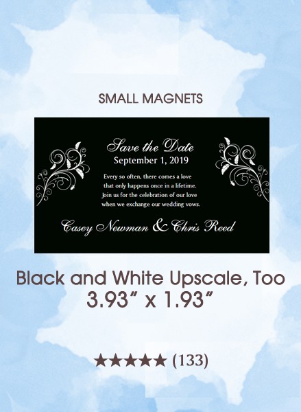 Black and White Upscale, Too Save the Date Small Magnets