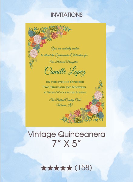 Vintage Quinceanera - Invitations 