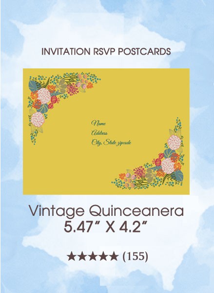 Vintage Quinceanera - RSVP Postcards