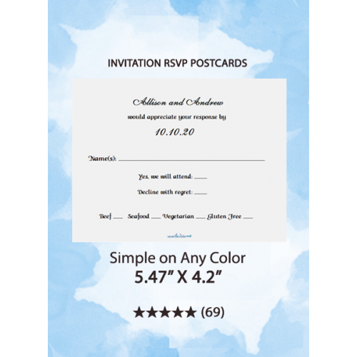 Simple on Any Color - RSVP Postcards