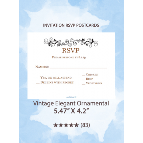 Vintage Elegant Ornamental - RSVP Postcards 