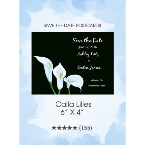 Calla Lilies Save the Date Postcards