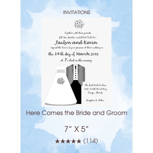 Here Comes the Bride and Groom Invitations