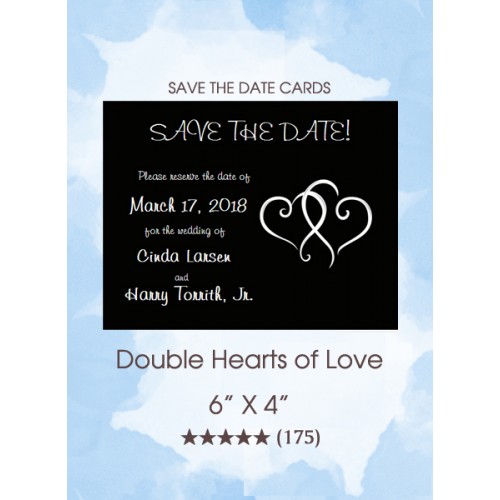 Double Hearts of Love Save the Date Cards