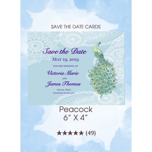 Peacock Save the Date Cards