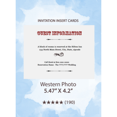 Western Photo - Insert Cards