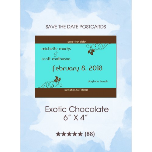 Exotic Chocolate Save the Date Postcards