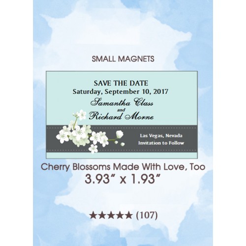 Cherry Blossoms Made With Love, Too Save the Date Small Magnets