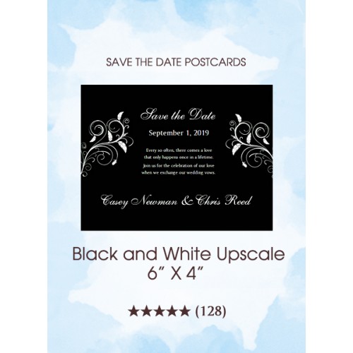Black and White Upscale Save the Date Postcards