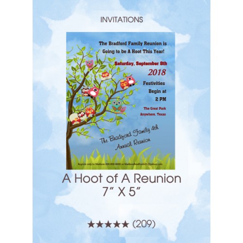 Invitations - A Hoot of A Reunion