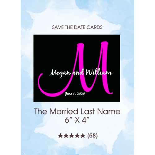 The Married Last Name Monogram Save the Date Cards