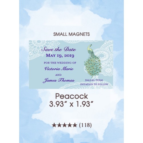 Peacock, Too Save the Date Small Magnets