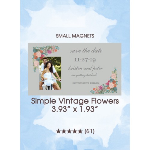 Simple Vintage Flowers, Too Save the Date Small Magnets