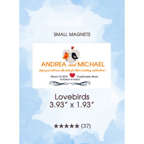 Lovebirds, Too Small Save the Date Magnets