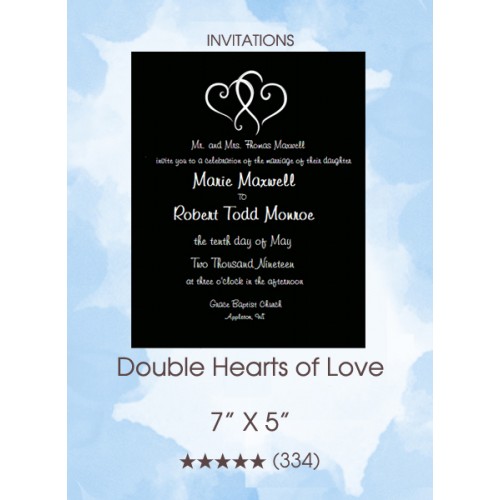 Double Hearts of Love Invitation