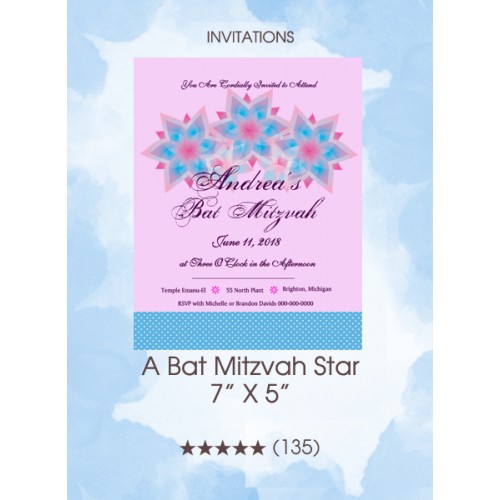 Invitations - A Bat Mitzvah Star