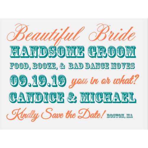 Beautiful Bride-Handsome Groom Save the Date Postcards