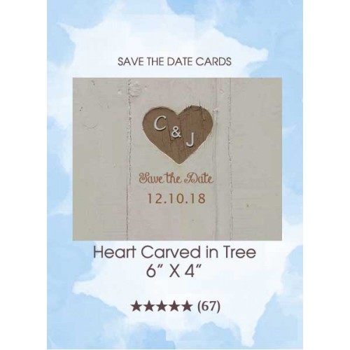 Save the Dates - Heart Carved in Tree