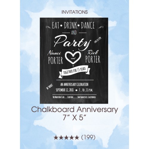 Invitations - Chalkboard Anniversary