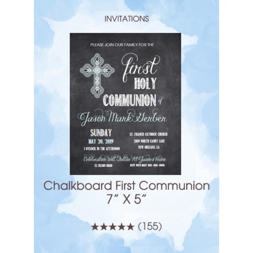 Invitations - Chalkboard First Communion (Boy)
