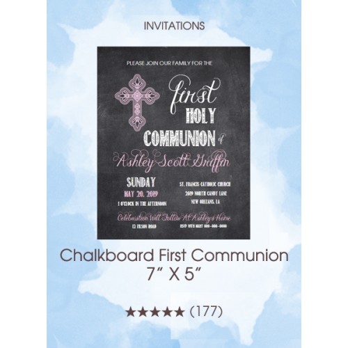 Invitations - Chalkboard First Communion