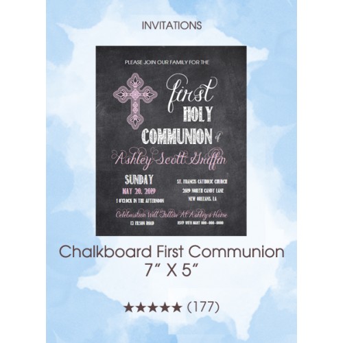 Invitations - Chalkboard First Communion