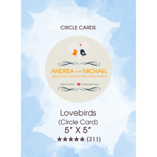 Save the Dates - Lovebirds (Circle Card)