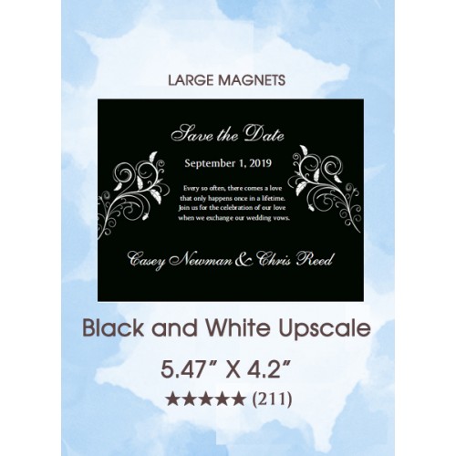 Black and White Upscale Save the Date Magnets