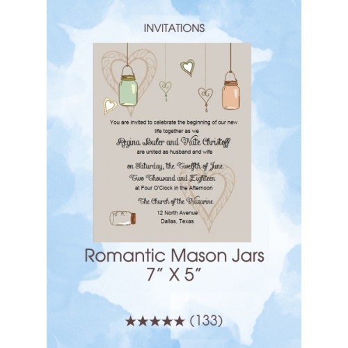 Invitations - Romantic Mason Jars